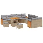 vidaXL Ensemble de canapé de jardin 13 Pièces Beige et Gris clair