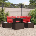 vidaXL Ensemble de canapé de jardin 5 Pièces Marron Poly rotin