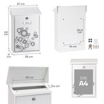 Boîte aux Lettres en Acier sérigraphié  Premium E5606  « Spatk »  Blanc