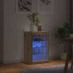 vidaXL Buffet LED Chêne artisanal 41 x 37 x 67 cm Bois d'ingénierie
