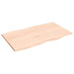vidaXL Dessus de table bois chêne massif non traité bordure assortie