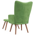 vidaXL Chaise de relaxation avec repose-pied Vert clair Velours
