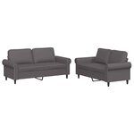 vidaXL Ensemble de canapés 2 Pièces avec coussins Gris Similicuir