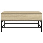 vidaXL Table basse chêne sonoma 100x50x45cm bois d'ingénierie et métal