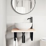 vidaXL Étagère de vasque murale acier et bois massif de hêtre