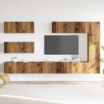 vidaXL Ensemble de meuble TV mural 7 Pièces vieux bois bois d'ingénierie