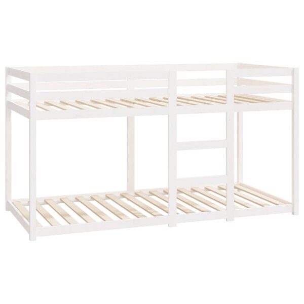vidaXL Lit superposé Blanc 90x200 cm Bois de pin massif