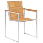 vidaXL Chaises de jardin lot de 4 avec coussins Bois de teck massif