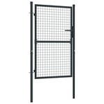 vidaXL Portail en maille de jardin Acier galvanisé 100 x 175 cm Gris