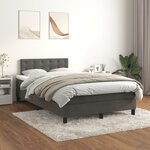vidaXL Sommier à lattes de lit et matelas gris foncé 120x190cm velours