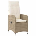 vidaXL Ensemble de bistro de jardin 3 Pièces coussins beige poly rotin