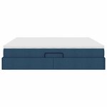 vidaXL Lit avec rangement et matelas Bleu 200 x 200 cm Polyester