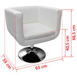 vidaXL Chaises de bar lot de 2 blanc similicuir