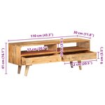 vidaXL Meuble TV 110x30x41 cm bois massif de manguier