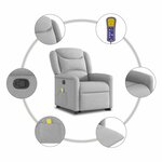 vidaXL Fauteuil de massage inclinable gris nuage tissu