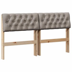 vidaXL Tête de lit capitonnée Taupe 140 cm Pin massif