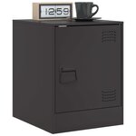 vidaXL Table de chevet noir 34 5x39x44 cm acier