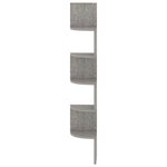 vidaXL Étagère d'angle murale gris béton 19x19x123cm bois d'ingénierie