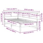 vidaXL Lit bibliothèque sans matelas blanc 100x200 cm bois pin massif