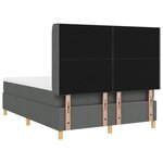 vidaXL Lit à ressorts avec matelas gris foncé - 140 x 200 cm en tissu