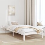 vidaXL Cadre de lit avec tables de chevet Blanc Blanc