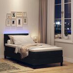 vidaXL Lit à ressorts avec matelas Noir 80 x 200 cm tissu