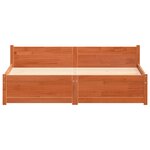 vidaXL Cadre de lit Marron cire 160 x 200 cm Bois massif en pin