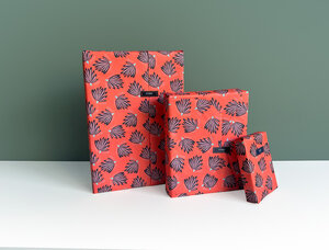 Trio feuilles cadeaux réutilisables Orange Nancy
