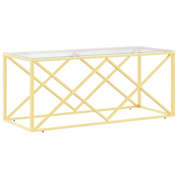 vidaXL Table basse 110x45x45 cm acier inoxydable et verre