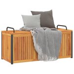 vidaXL Boîte à coussins d'extérieur bois d'acacia solide et acier