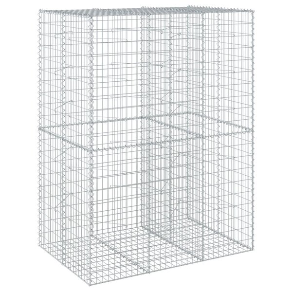 vidaXL Panier gabion avec couvercle 150x100x200 cm fer galvanisé