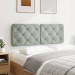 vidaXL Coussin de tête de lit gris clair 140 cm velours