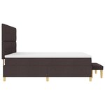 vidaXL Lit à Ressorts avec Matelas & Banquette Marron Foncé 200x200 cm Tissu