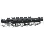 vidaXL Ensemble de salle à manger de jardin de 22 pièces avec coussins en acier et rotin synthétique