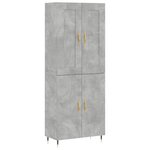 vidaXL Buffet haut Gris béton 69 5x34x180 cm Bois d'ingénierie
