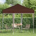 vidaXL Tente de fête pop-up 195 x 195 x 245 cm Marron Tissu Oxford