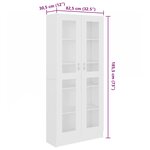 vidaXL Armoire à vitrine Blanc 82 5x30 5x185 5 cm Bois d'ingénierie