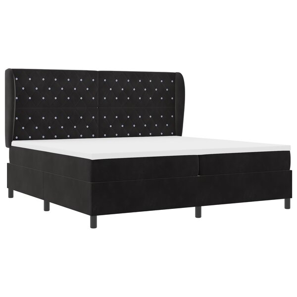 lit box spring vidaXL avec matelas noir 200x200 cm velours