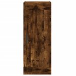 vidaXL Buffet haut Chêne fumé 34 5x34x180 cm Bois d'ingénierie