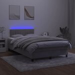 vidaXL Sommier à lattes de lit avec matelas LED Gris clair 120x200 cm