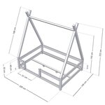 Lit cabane enfant NAKANA 140 x 200 gris clair