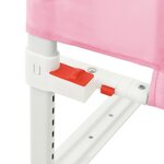 vidaXL Barrière de sécurité de lit d'enfant Rose 180x25 cm Tissu