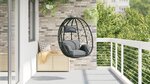 vidaXL Panier de chaise œuf suspendue sans support Rotin poly anthracite