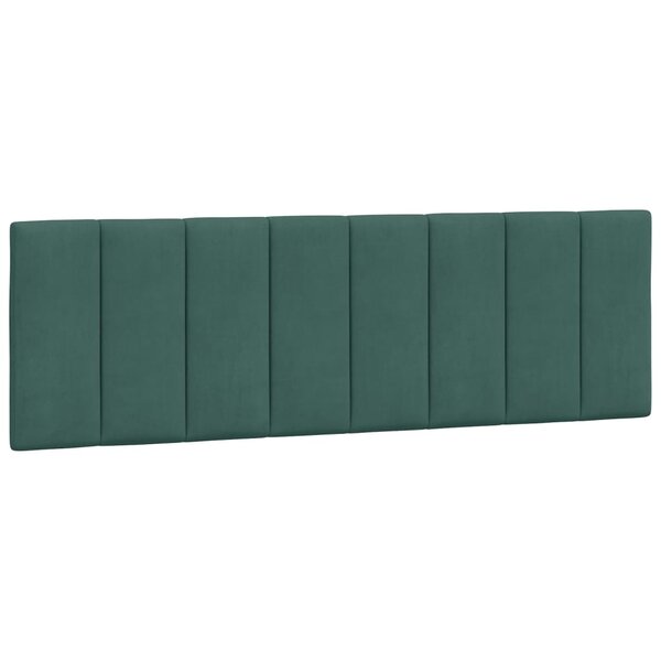 vidaXL Coussin de tête de lit vert foncé 160 cm velours