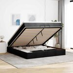 VidaXL Cadre de lit ottoman avec matelas noir 200x200cm tissu
