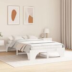 vidaXL Cadre de lit Blanc 135 x 190 cm Pin massif