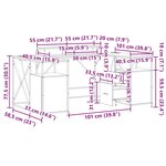 vidaXL Bureau Chêne Sonoma 182 x 101 x 87.5 cm Bois d'ingénierie