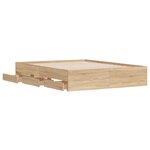 vidaXL Cadre de lit et tiroirs chêne sonoma 140x200 cm bois ingénierie