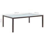 vidaXL Table à dîner d'extérieur Marron 200x150x74 cm Résine tressée