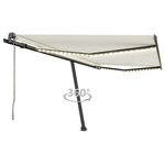 vidaXL Auvent automatique avec capteur de vent et LED 400x300 cm Crème